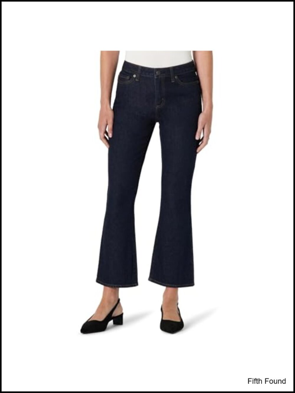 Mid-Rise Kick Crop Jeans Medium Stretch Slim Fit Cropped Denim Ankle